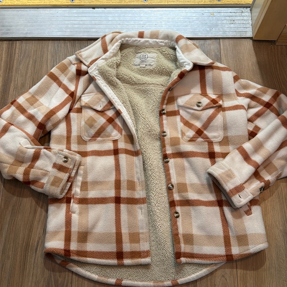 Sage Sherpa Lined Shacket in Plaid
